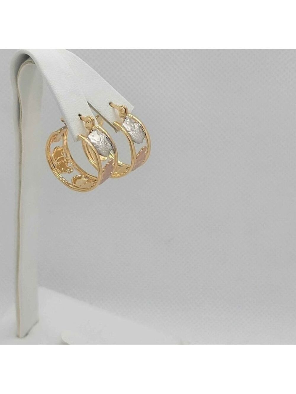 Brand New Brazilian 18k Gold Filled Multi tones Elephant Earrings